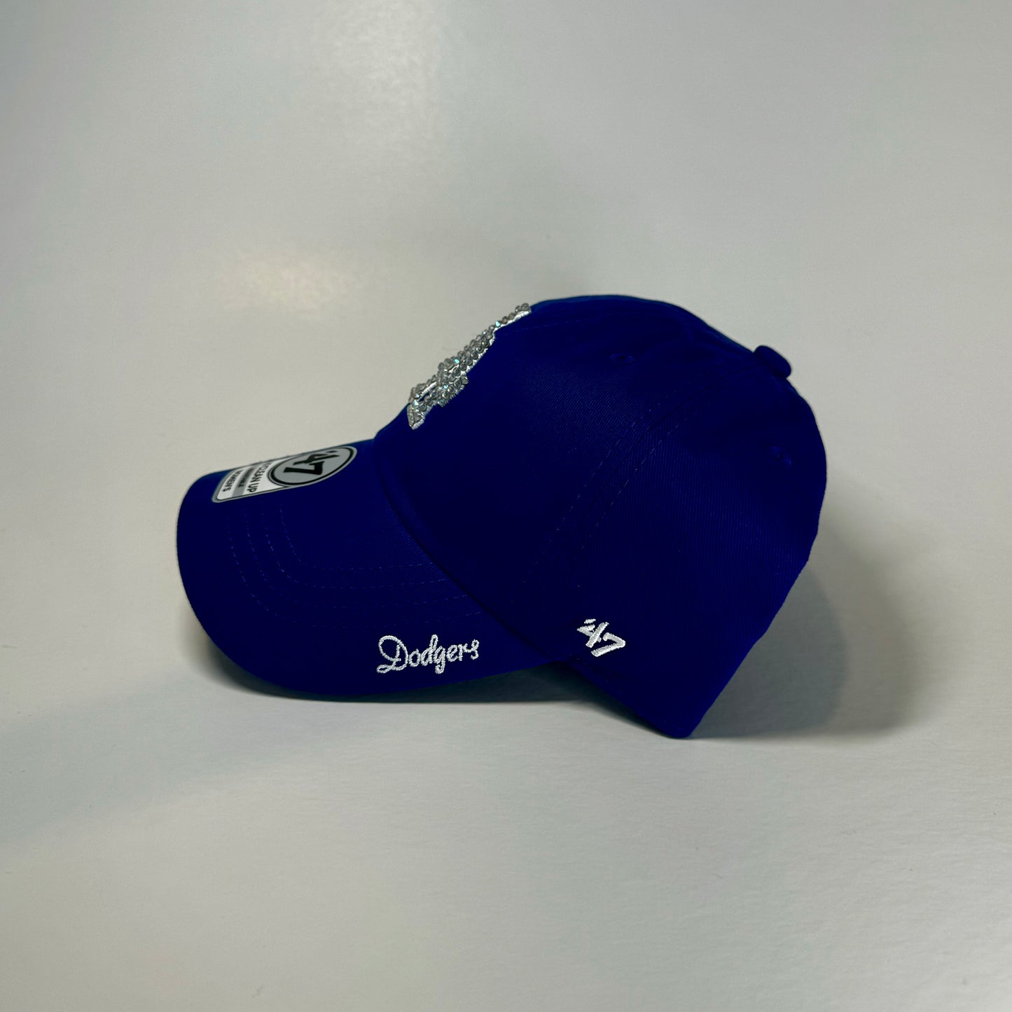 Side View of LA Dodgers Hat 47 brand clean up style in Royal Blue